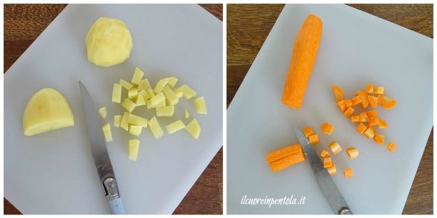 tagliare carote e patate 