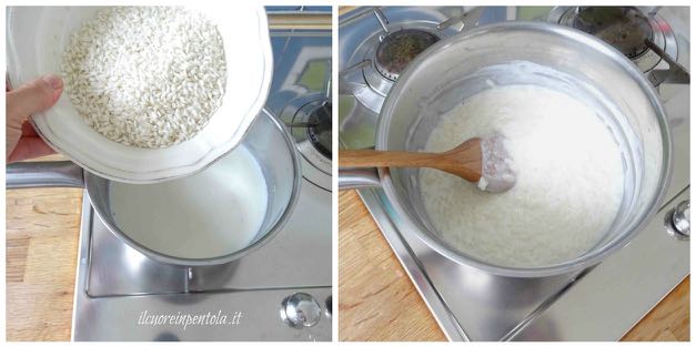 cuocere riso nel latte