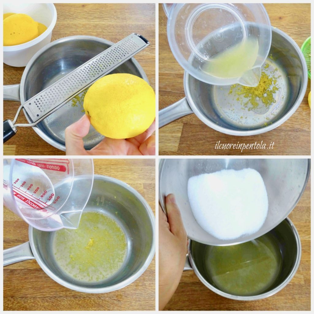unire limone acqua e zucchero