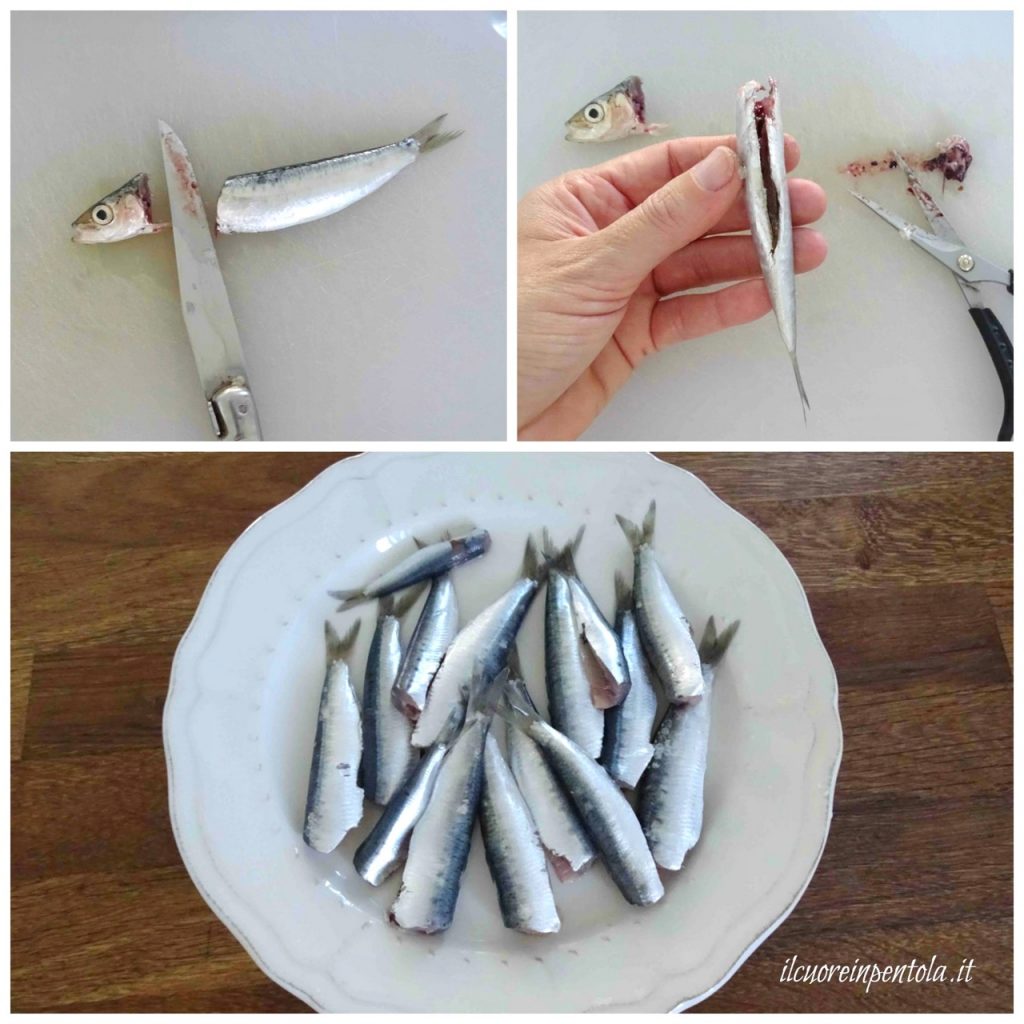 pulire sardine
