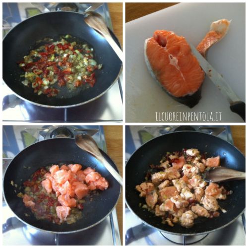 preparare-pasta-salmone-pomodori-secchi-e-capperi