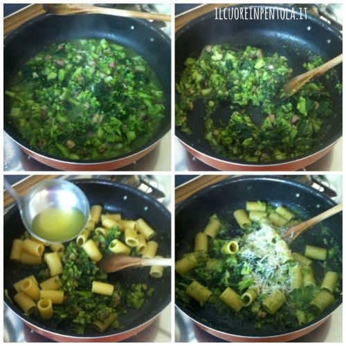mantecare pasta con broccoli e pancetta