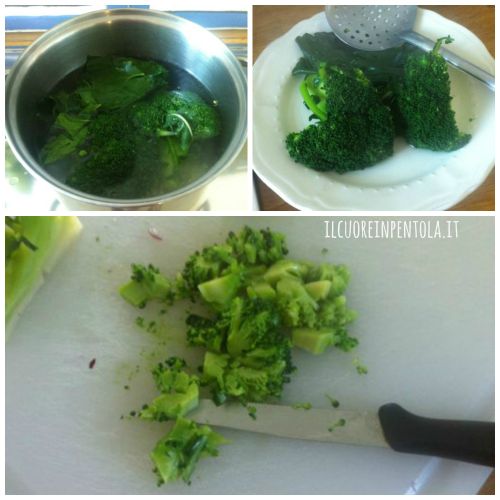 bollire e tagliare broccoli