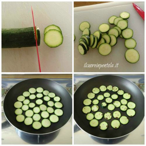affettare e grigliare zucchine