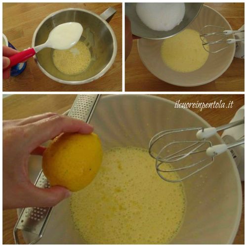 aggiungere yogurt zucchero e scorza di limone
