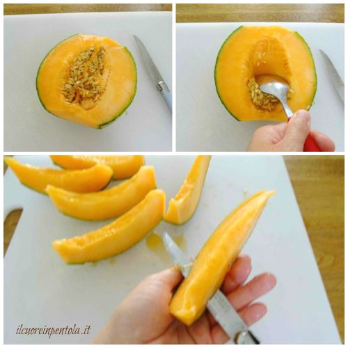tagliare melone cantalupo