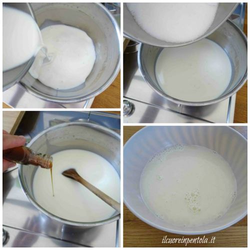 preparare sciroppo con panna latte e zucchero