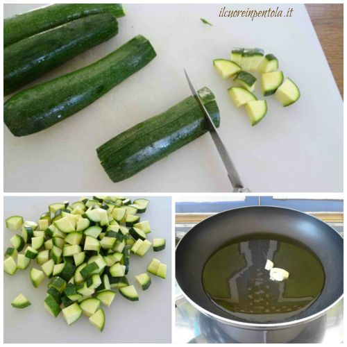 tagliare zucchine a dadini