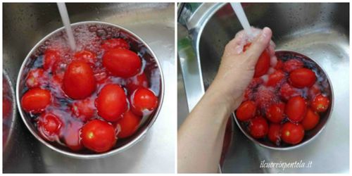lavare pomodori