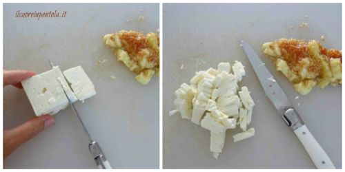 tagliare formaggio a pezzetti