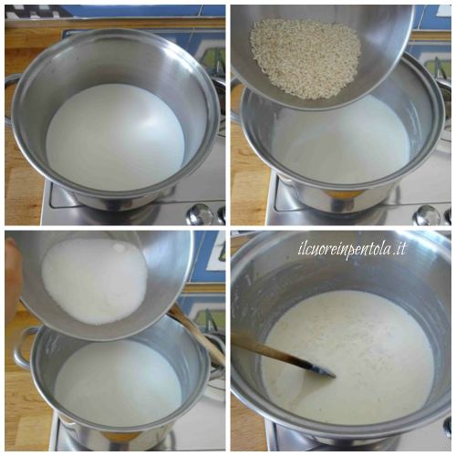 scaldare latte e cuocere riso