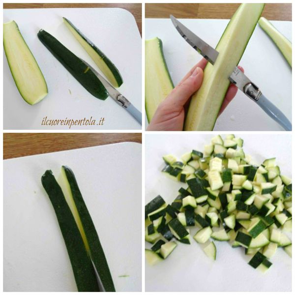 preparare dadolata di zucchine