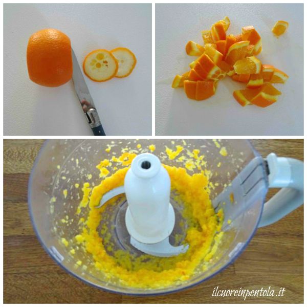 pulire e frullare arancia