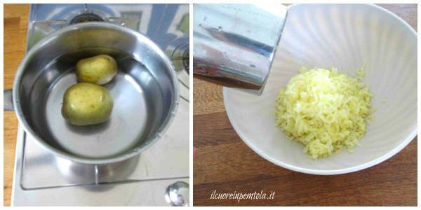 cuocere e schiacciare patate
