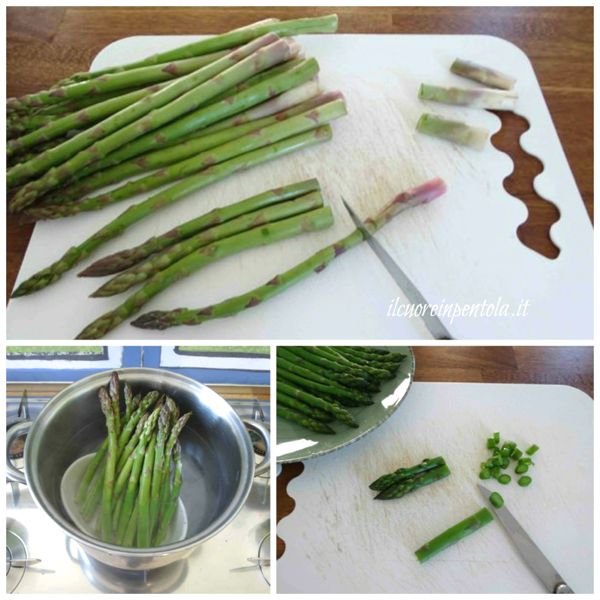 pulire e cuocere asparagi