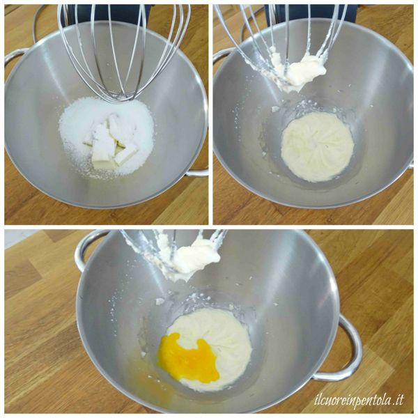 montare uova zucchero e tuorli