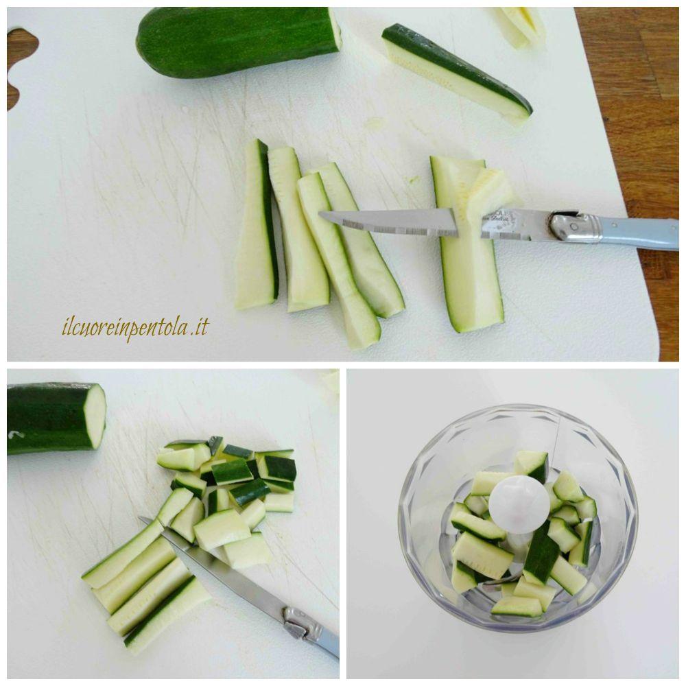 pulire e tagliare zucchine